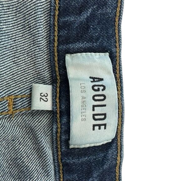 AGOLDE Riley Long Blue Denim Slim Fit Ankle Jeans, 32 - Picture 10 of 11